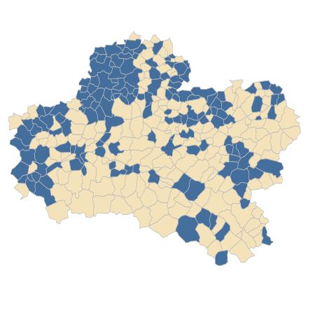 Répartition de Avena fatua L. dans le Loiret