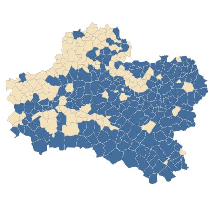 Répartition de Eupatorium cannabinum L. dans le Loiret