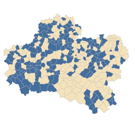 Répartition de Euphorbia peplus L. dans le Loiret