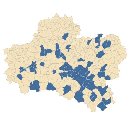 Répartition de Euphorbia stricta L. dans le Loiret