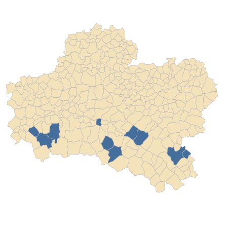 Répartition de Exaculum pusillum (Lam.) Caruel dans le Loiret