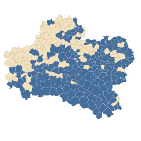 Répartition de Alnus glutinosa (L.) Gaertn. dans le Loiret