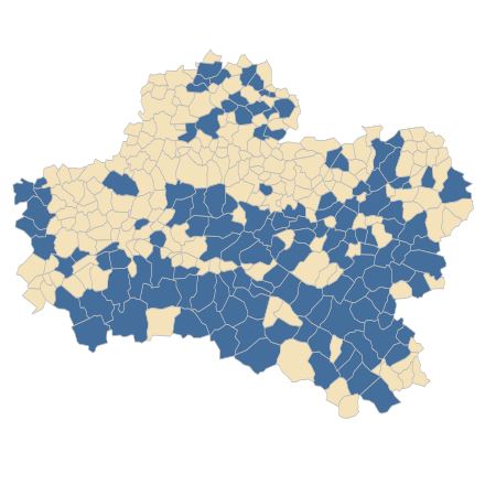 Répartition de Festuca rubra L. dans le Loiret