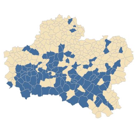 Répartition de Filago germanica L. [1763] dans le Loiret