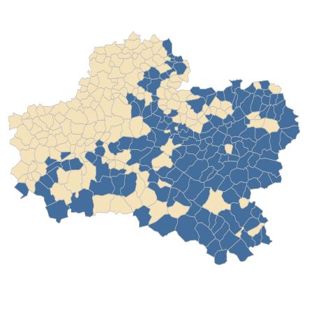 Répartition de Filipendula ulmaria (L.) Maxim. dans le Loiret