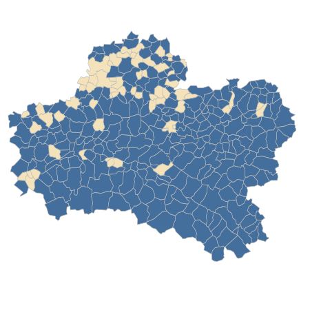 Répartition de Fragaria vesca L. dans le Loiret