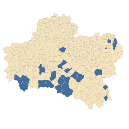 Répartition de Alopecurus aequalis Sobol. dans le Loiret