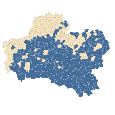 Répartition de Galium palustre L. dans le Loiret