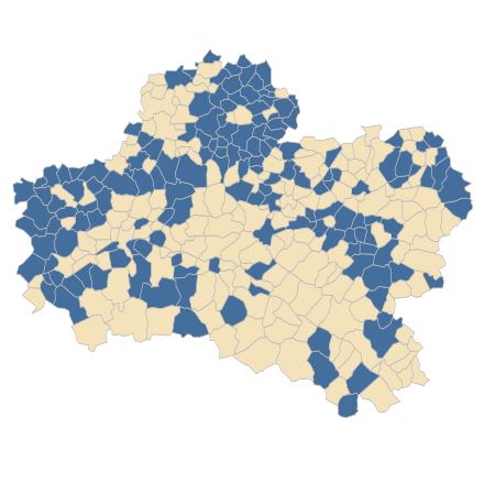 Répartition de Alopecurus myosuroides Huds. dans le Loiret