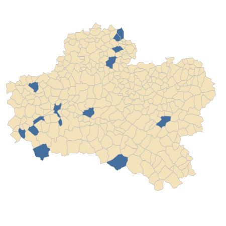 Répartition de Galium parisiense L. dans le Loiret