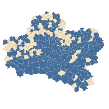 Répartition de Galium verum L. dans le Loiret