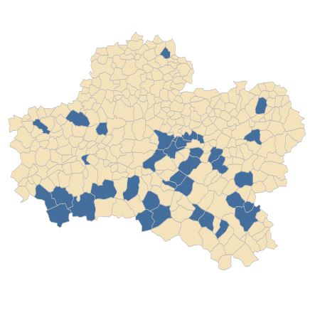 Répartition de Gaudinia fragilis (L.) P.Beauv. dans le Loiret