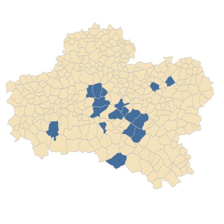 Répartition de Genista pilosa L. dans le Loiret