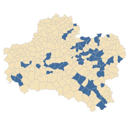 Répartition de Althaea officinalis L. dans le Loiret