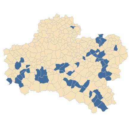 Répartition de Glyceria maxima (Hartm.) Holmb. dans le Loiret