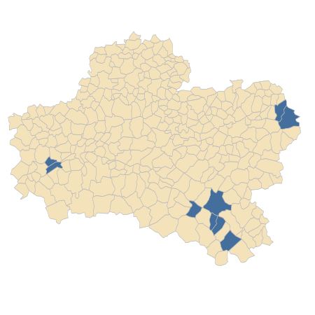 Répartition de Helianthus tuberosus L. dans le Loiret