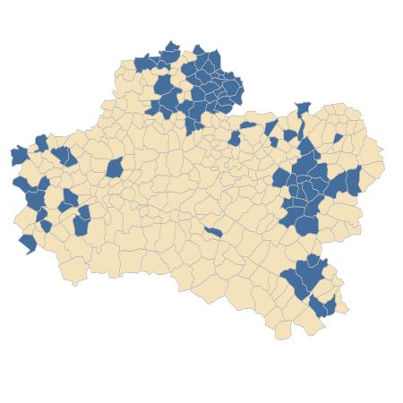 Répartition de Hippocrepis comosa L. dans le Loiret