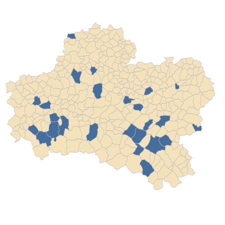 Répartition de Hieracium argillaceum Jord. dans le Loiret