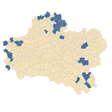 Répartition de Ophrys aranifera Huds. subsp. aranifera dans le Loiret