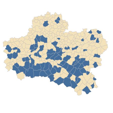 Répartition de Hieracium maculatum Schrank dans le Loiret