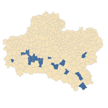 Répartition de Fraxinus angustifolia Vahl subsp. angustifolia dans le Loiret