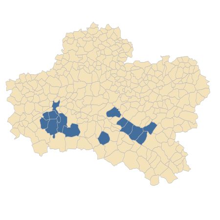 Répartition de Cistus umbellatus L. subsp. umbellatus dans le Loiret