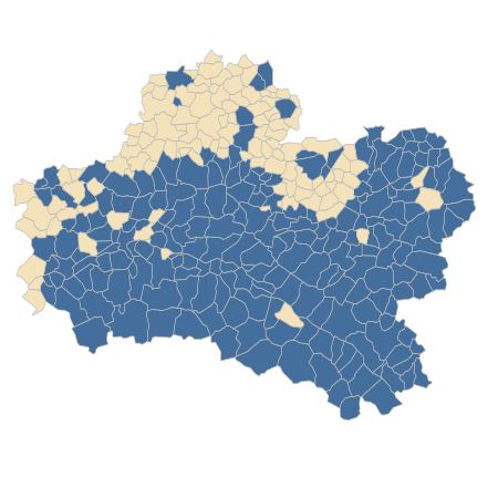 Répartition de Holcus lanatus L. dans le Loiret