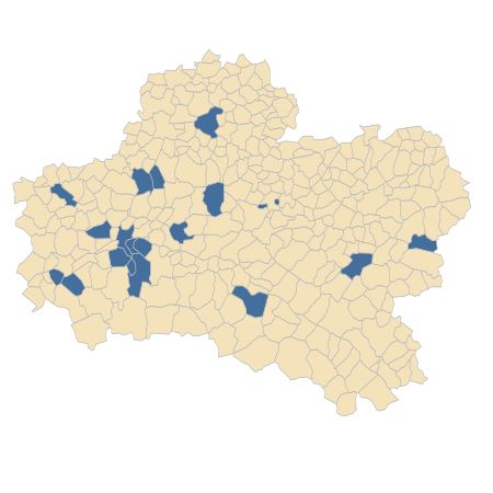 Répartition de Amaranthus deflexus L. dans le Loiret