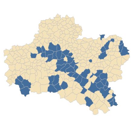 Répartition de Hottonia palustris L. dans le Loiret