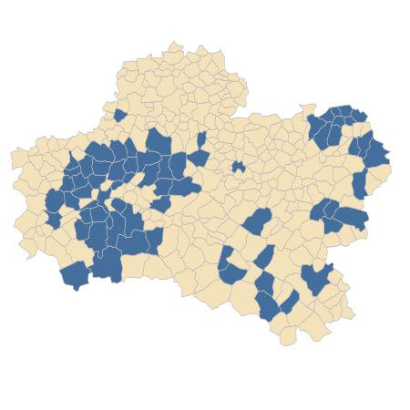 Répartition de Hyacinthoides non-scripta (L.) Chouard ex Rothm. dans le Loiret