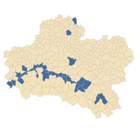 Répartition de Artemisia campestris L. subsp. campestris dans le Loiret