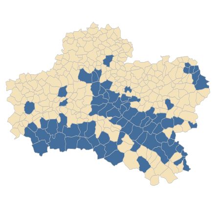 Répartition de Hydrocotyle vulgaris L. dans le Loiret