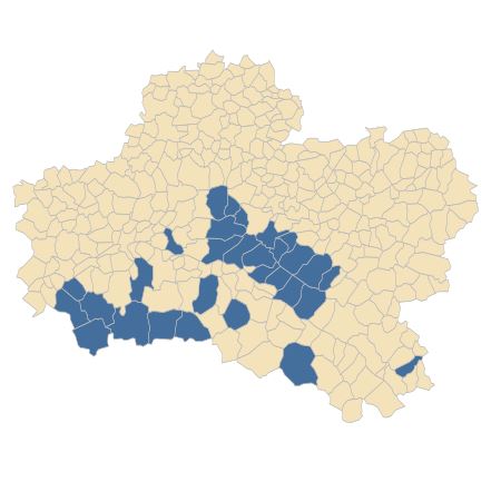 Répartition de Hypericum elodes L. dans le Loiret