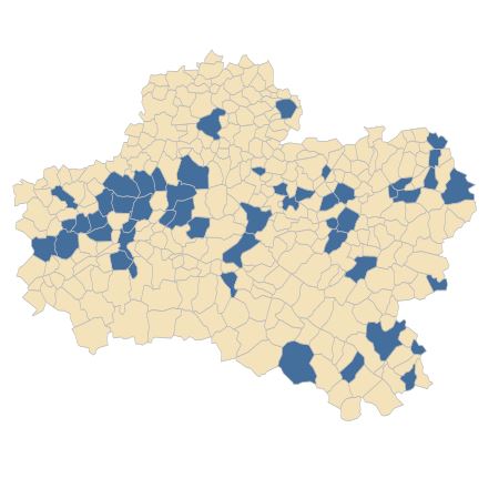 Répartition de Hypericum hirsutum L. dans le Loiret