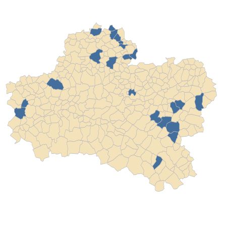 Répartition de Anacamptis pyramidalis (L.) Rich. var. pyramidalis dans le Loiret