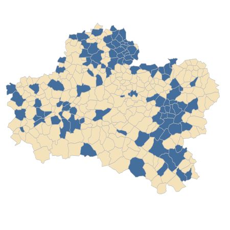 Répartition de Inula conyzae (Griess.) DC. dans le Loiret