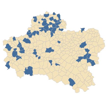 Répartition de Iris foetidissima L. dans le Loiret