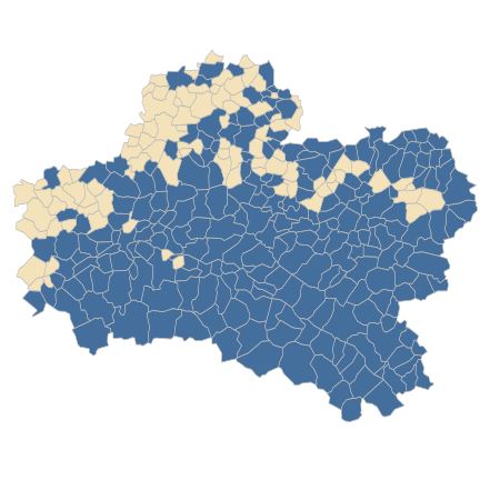 Répartition de Iris pseudacorus L. dans le Loiret