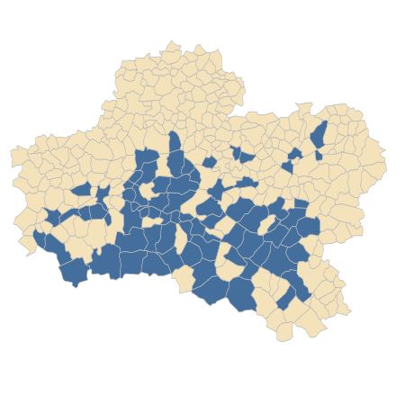 Répartition de Jasione montana L. dans le Loiret