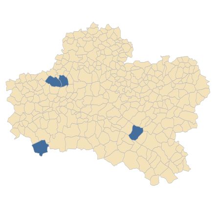 Répartition de Primula vulgaris Huds. subsp. vulgaris dans le Loiret