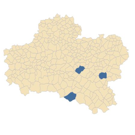 Répartition de Veronica scutellata var. pilosa Vahl dans le Loiret