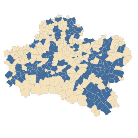 Répartition de Juglans regia L. dans le Loiret