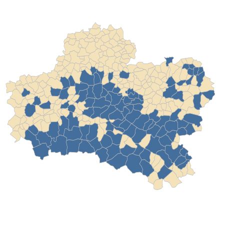 Répartition de Juncus acutiflorus Ehrh. ex Hoffm. dans le Loiret