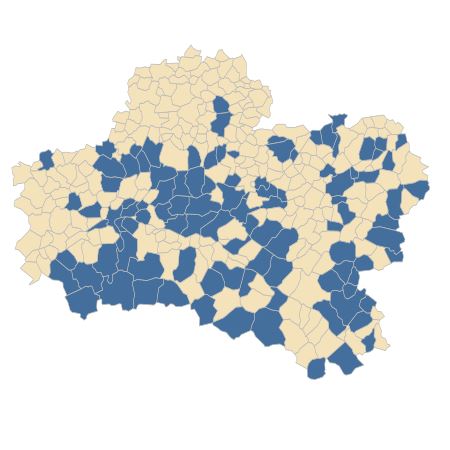 Répartition de Juncus articulatus L. dans le Loiret