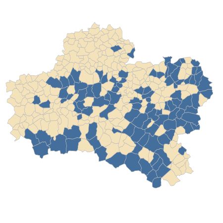 Répartition de Dianthus armeria L. subsp. armeria dans le Loiret