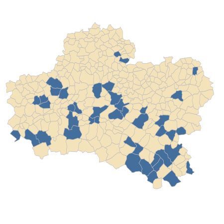 Répartition de Orchis mascula (L.) L. subsp. mascula dans le Loiret