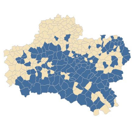 Répartition de Juncus conglomeratus L. dans le Loiret