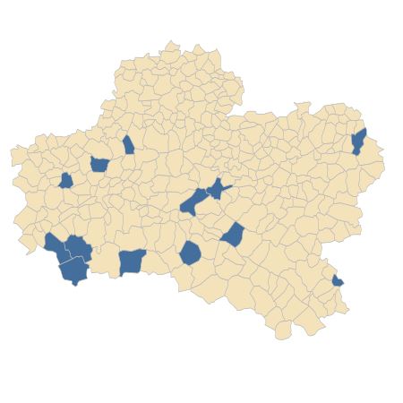 Répartition de Juncus tenageia Ehrh. ex L.f. dans le Loiret