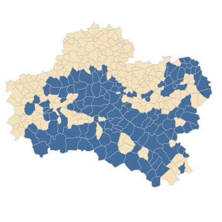 Répartition de Juncus tenuis Willd. dans le Loiret