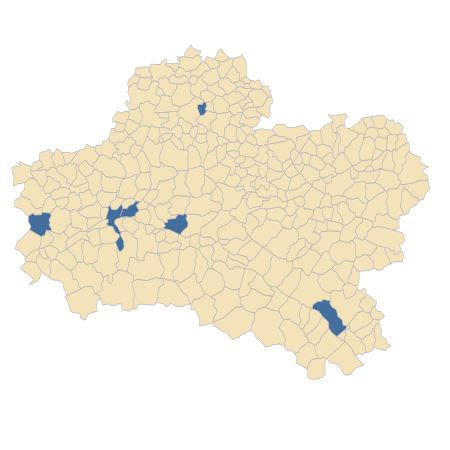 Répartition de Alcea rosea L. dans le Loiret